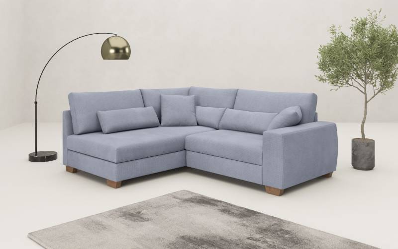 Mr. Couch Ecksofa »Helena L-Form, bis 140 kg belastbar«, mit Taschenfederkern, wahlweise mit Bettfunktion von Mr. Couch