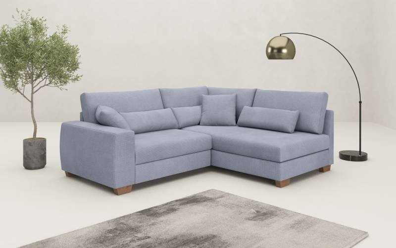 Mr. Couch Ecksofa »Helena L-Form, bis 140 kg belastbar«, mit Taschenfederkern, wahlweise mit Bettfunktion von Mr. Couch