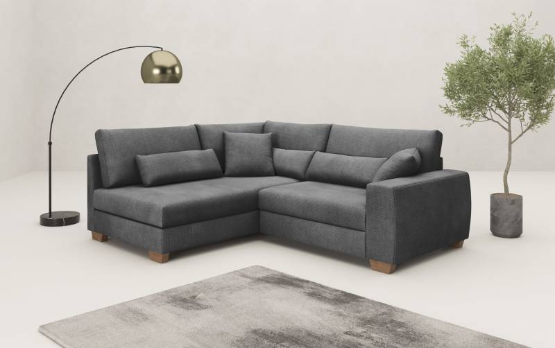 Mr. Couch Ecksofa »Helena L-Form, bis 140 kg belastbar«, mit Taschenfederkern, wahlweise mit Bettfunktion von Mr. Couch