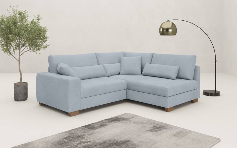 Mr. Couch Ecksofa »Helena L-Form, bis 140 kg belastbar«, mit Taschenfederkern, wahlweise mit Bettfunktion von Mr. Couch