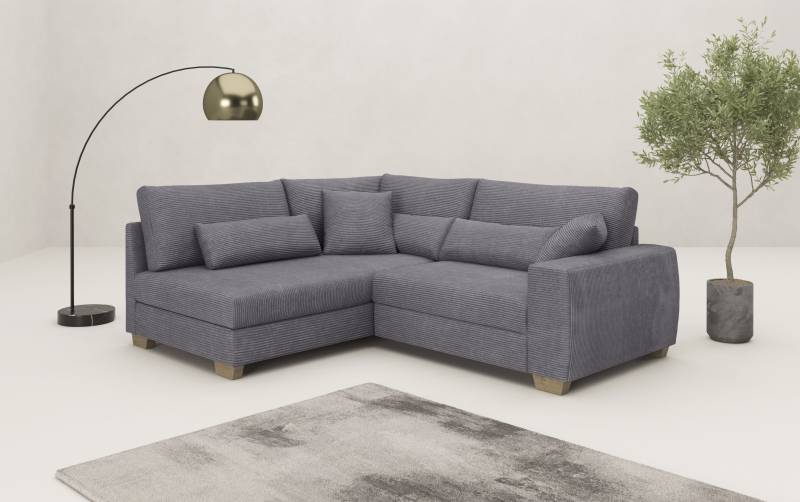Mr. Couch Ecksofa »Helena L-Form, bis 140 kg belastbar«, mit Taschenfederkern, wahlweise mit Bettfunktion von Mr. Couch