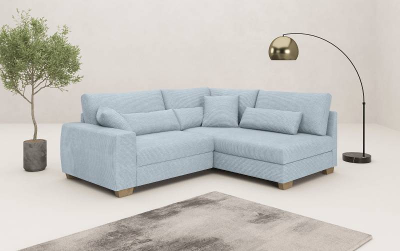 Mr. Couch Ecksofa »Helena L-Form«, Mit Federkern, wahlweise mit Bettfunktion und Taschenfederkern von Mr. Couch