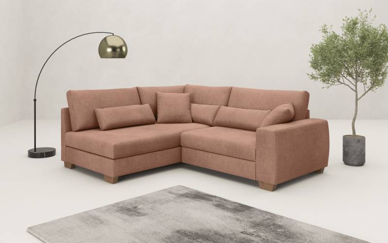 Mr. Couch Ecksofa »Helena L-Form«, Mit Federkern, wahlweise mit Bettfunktion und Taschenfederkern von Mr. Couch