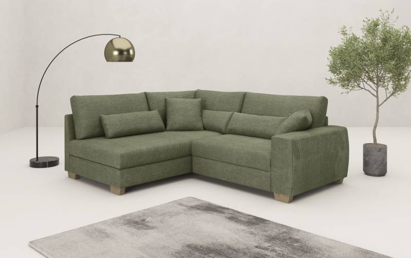 Mr. Couch Ecksofa »Helena L-Form«, Mit Federkern, wahlweise mit Bettfunktion und Taschenfederkern von Mr. Couch
