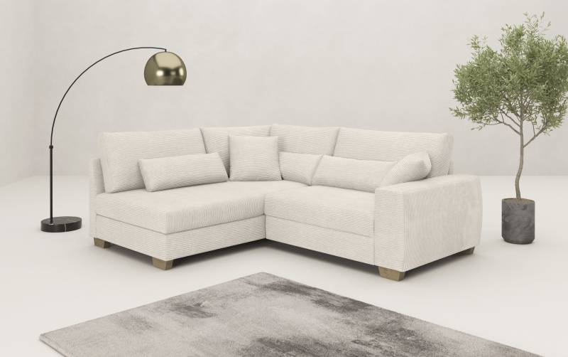 Mr. Couch Ecksofa »Helena L-Form«, Mit Federkern, wahlweise mit Bettfunktion und Taschenfederkern von Mr. Couch