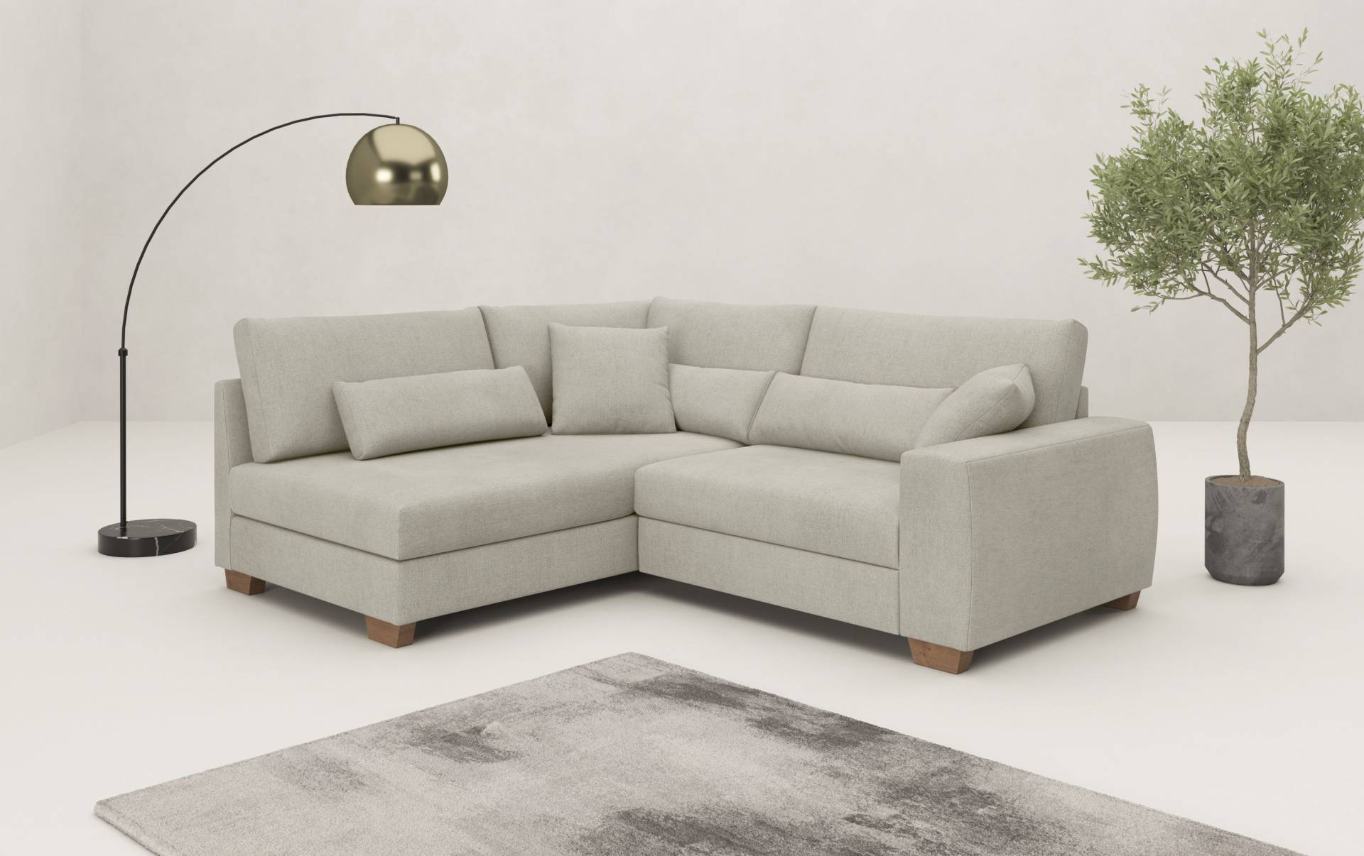 Mr. Couch Ecksofa »Helena L-Form«, Mit Federkern, wahlweise mit Bettfunktion und Taschenfederkern von Mr. Couch