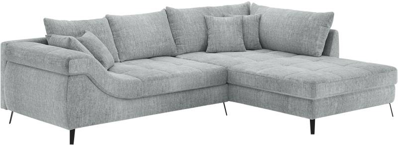 Mr. Couch Ecksofa »Portofino L-Form«, 4 Bezugsqualitäten, 13,5 cm hohe Metall-Profilfüsse in matt-schwarz von Mr. Couch