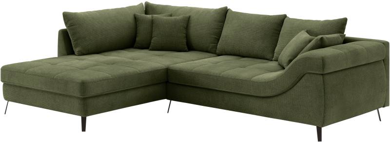 Mr. Couch Ecksofa »Portofino L-Form«, 4 Bezugsqualitäten, 13,5 cm hohe Metall-Profilfüsse in matt-schwarz von Mr. Couch
