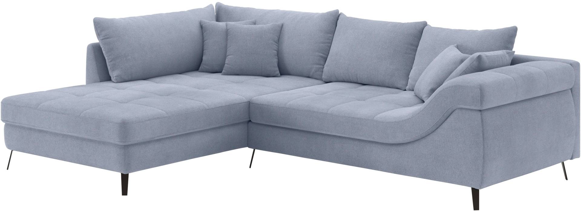 Mr. Couch Ecksofa »Portofino L-Form«, 4 Bezugsqualitäten, 13,5 cm hohe Metall-Profilfüsse in matt-schwarz von Mr. Couch