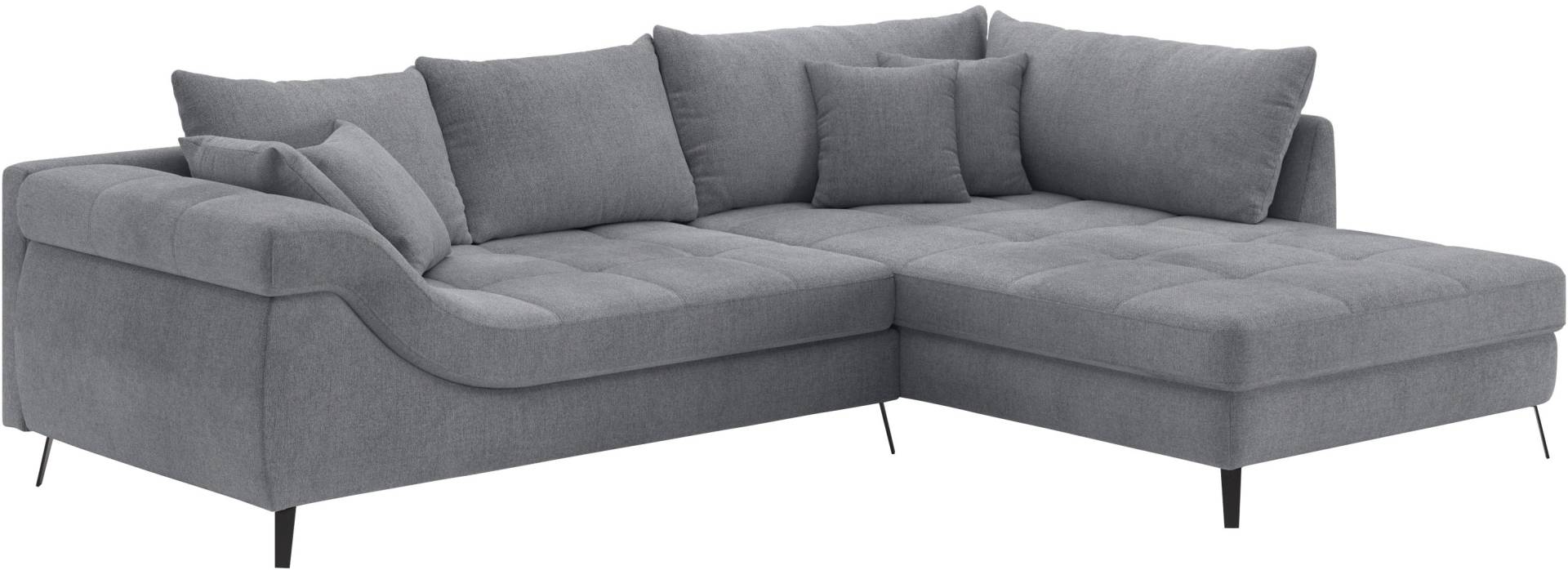 Mr. Couch Ecksofa »Portofino L-Form«, 4 Bezugsqualitäten, 13,5 cm hohe Metall-Profilfüsse in matt-schwarz von Mr. Couch