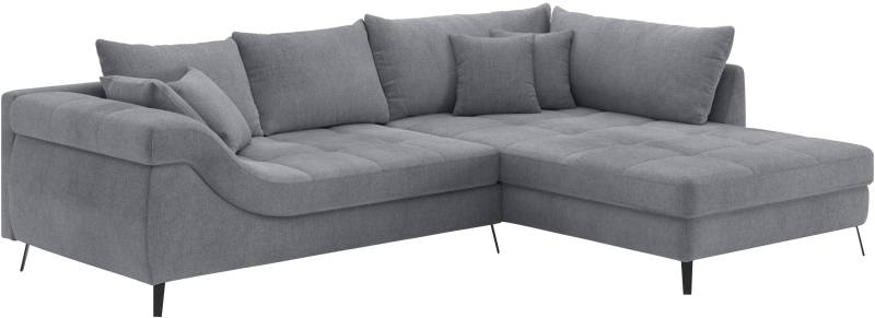 Mr. Couch Ecksofa »Portofino L-Form«, 4 Bezugsqualitäten, 13,5 cm hohe Metall-Profilfüsse in matt-schwarz von Mr. Couch