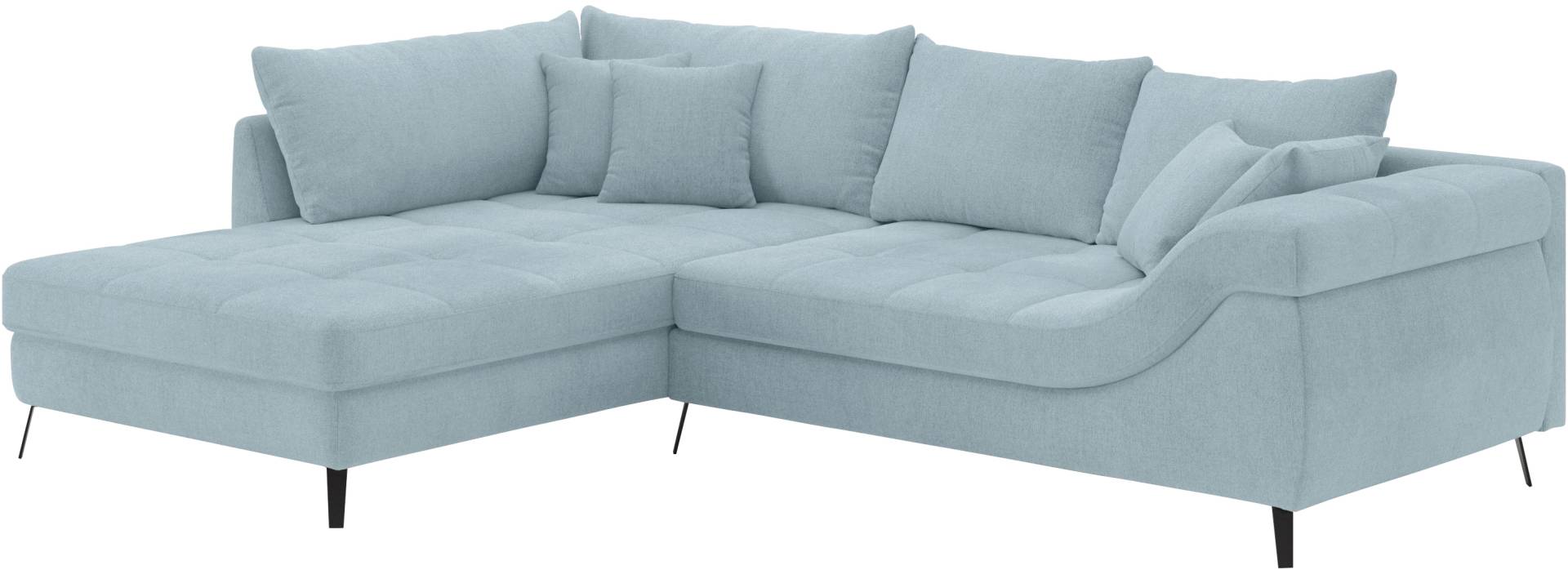 Mr. Couch Ecksofa »Portofino L-Form«, 4 Bezugsqualitäten, 13,5 cm hohe Metall-Profilfüsse in matt-schwarz von Mr. Couch