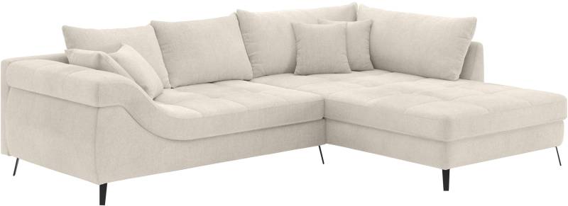Mr. Couch Ecksofa »Portofino L-Form«, 4 Bezugsqualitäten, 13,5 cm hohe Metall-Profilfüsse in matt-schwarz von Mr. Couch