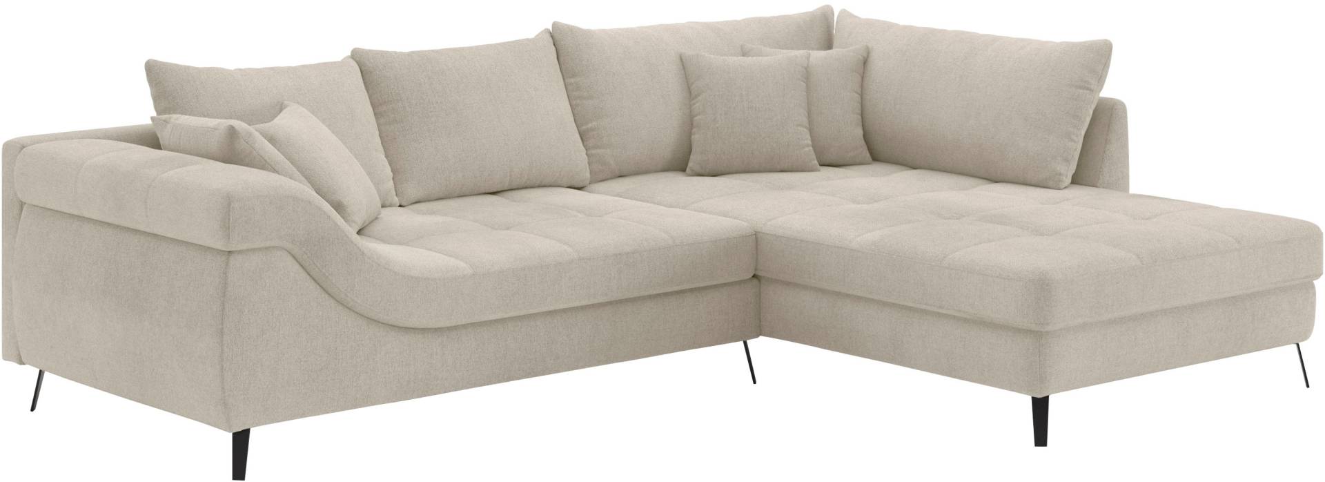 Mr. Couch Ecksofa »Portofino L-Form«, 4 Bezugsqualitäten, 13,5 cm hohe Metall-Profilfüsse in matt-schwarz von Mr. Couch