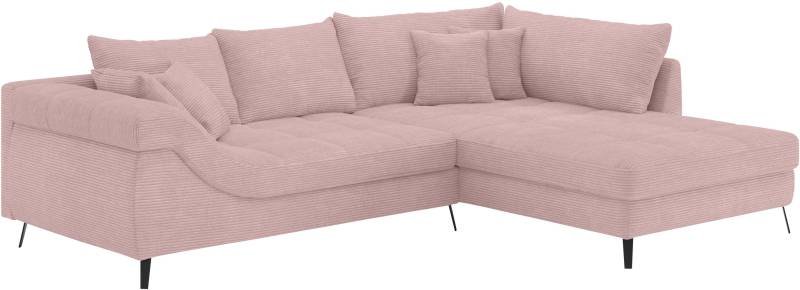 Mr. Couch Ecksofa »Portofino L-Form«, 4 Bezugsqualitäten, 13,5 cm hohe Metall-Profilfüsse in matt-schwarz von Mr. Couch