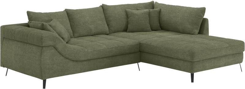 Mr. Couch Ecksofa »Portofino L-Form«, 4 Bezugsqualitäten, 13,5 cm hohe Metall-Profilfüsse in matt-schwarz von Mr. Couch