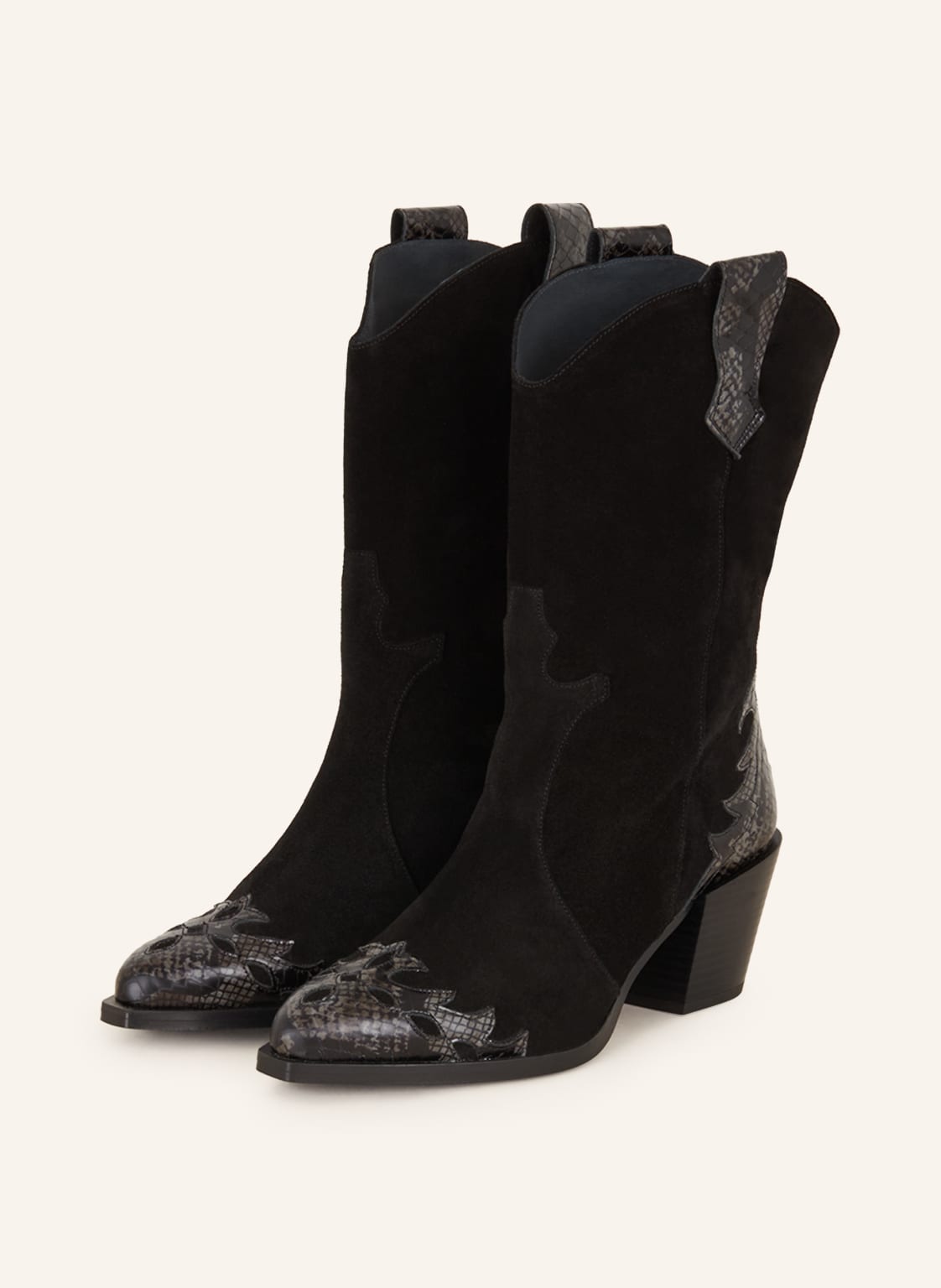 Mrs & Hugs Cowboy Boots schwarz von Mrs & HUGS