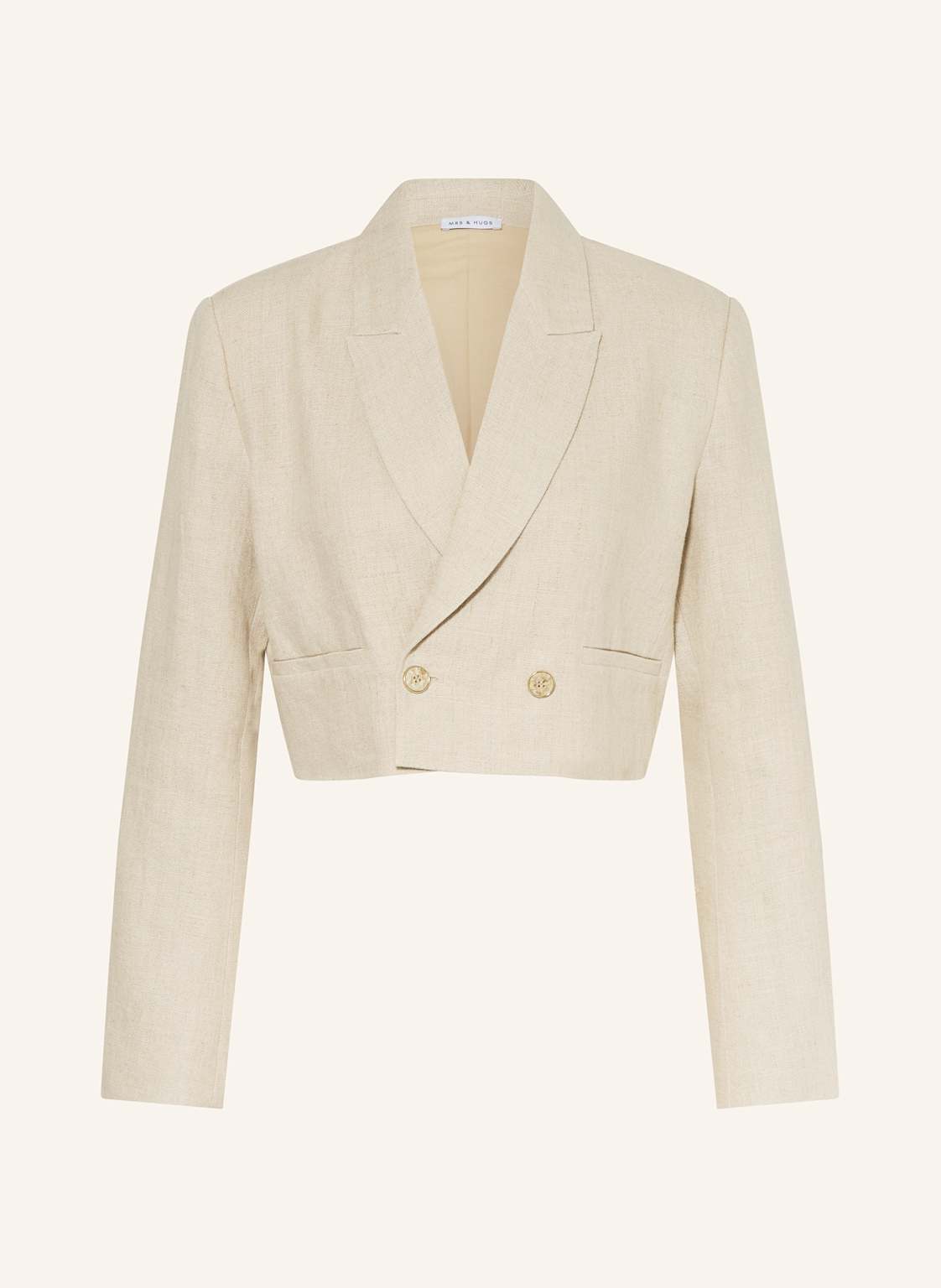 Mrs & Hugs Cropped-Blazer Aus Leinen beige Mrs & Hugs Cropped-Blazer Aus Leinen beige von Mrs & HUGS