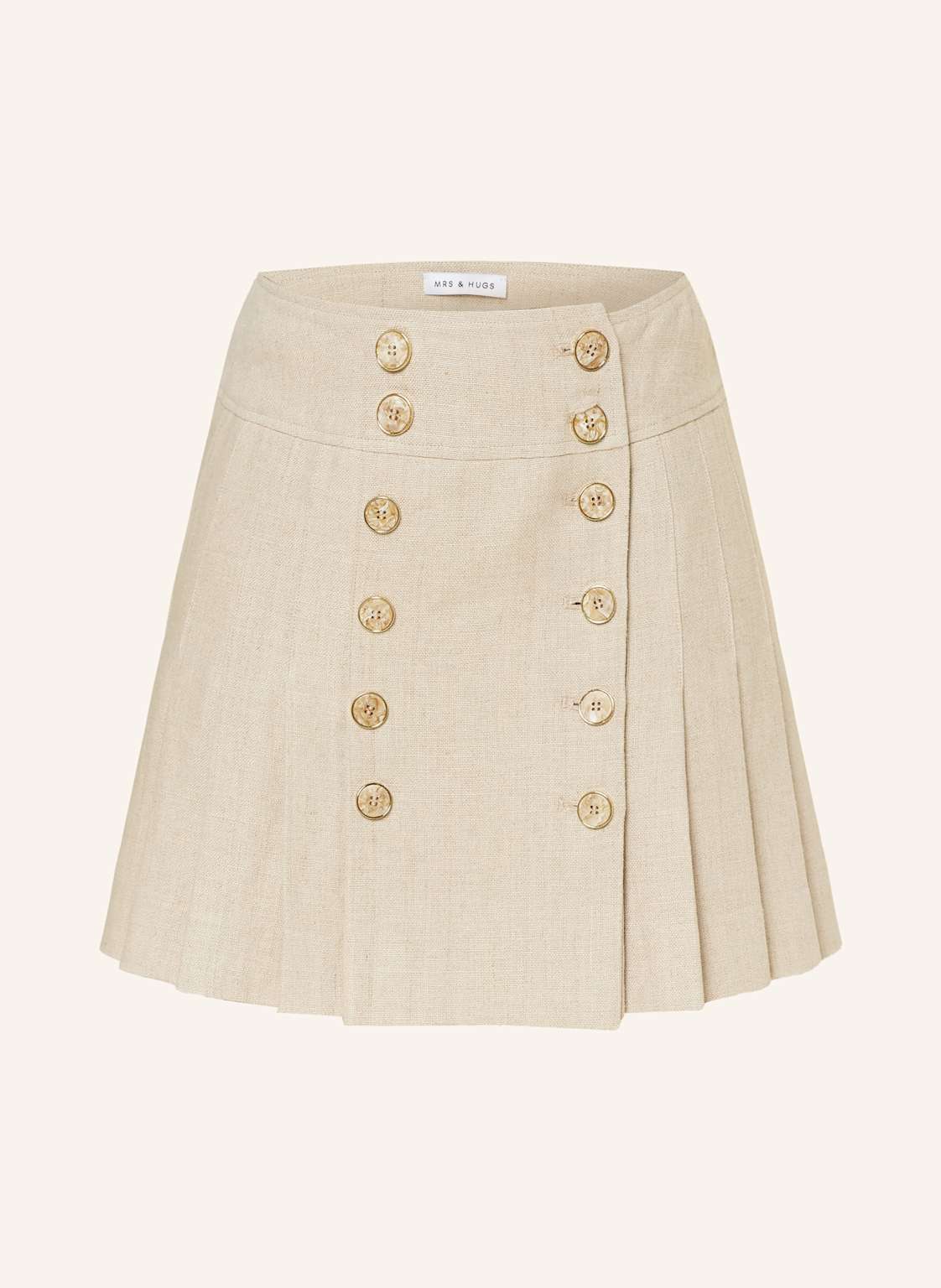 Mrs & Hugs Faltenrock Aus Leinen beige von Mrs & HUGS