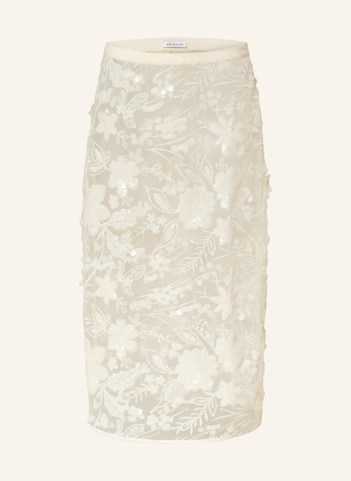 Mrs & Hugs Mesh-Rock Mit Pailletten beige von Mrs & HUGS
