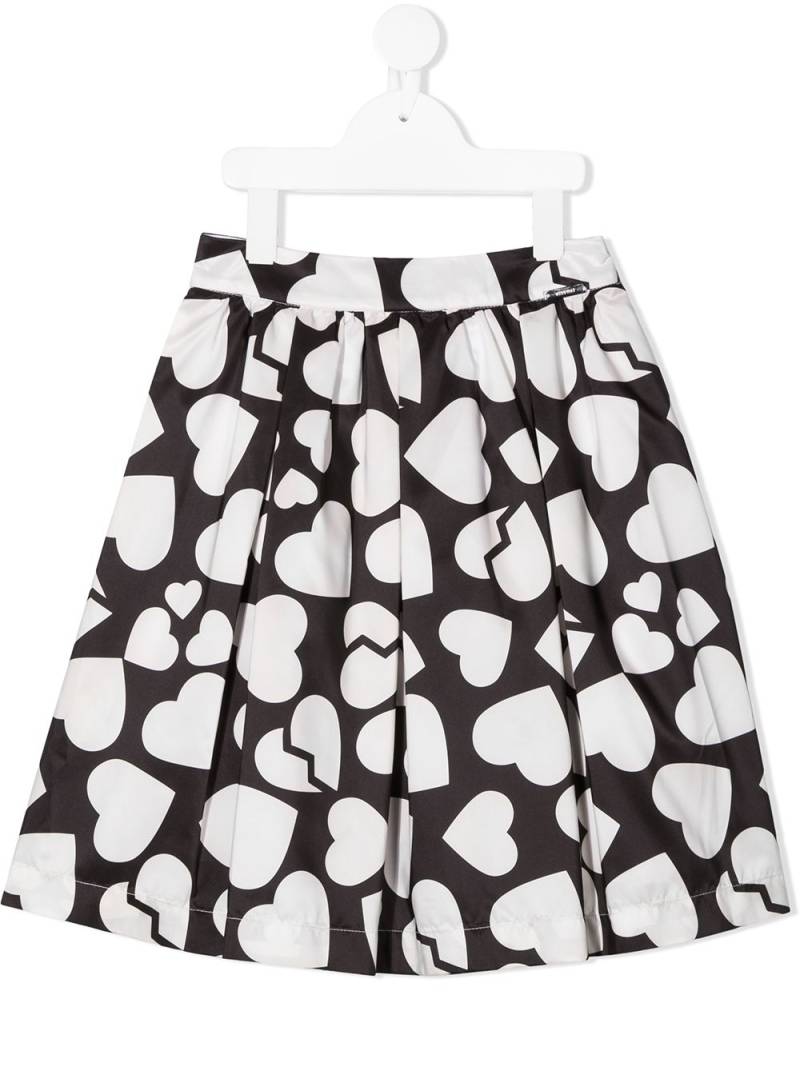 MSGM Kids heart-print A-line skirt - Black von MSGM Kids