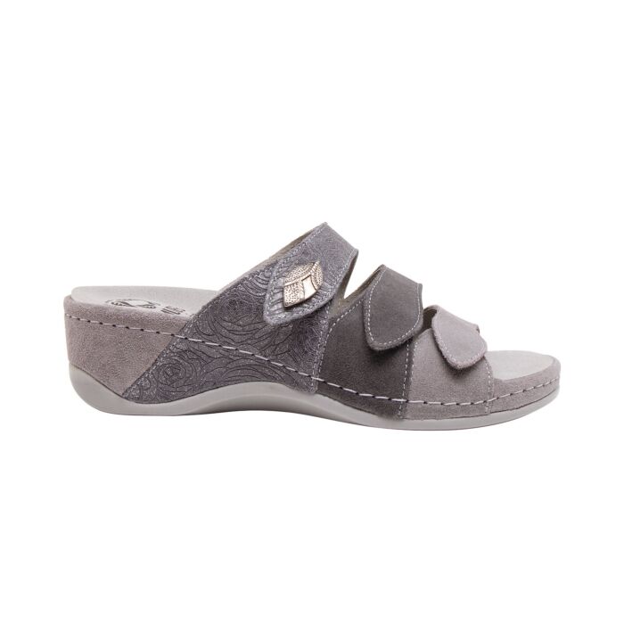 Mubb Pantolette für Damen aus einem Ledermix grau Mubb Pantolette für Damen aus einem Ledermix grau von Mubb