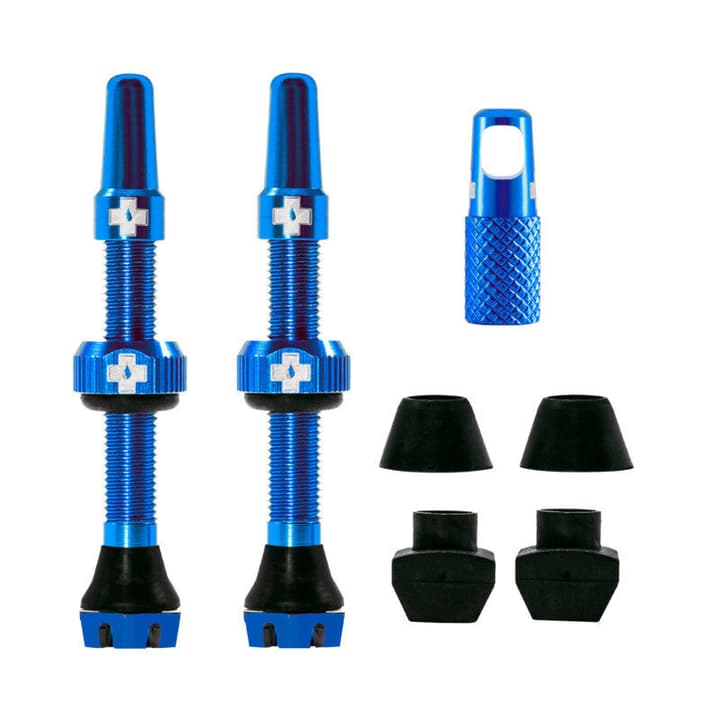 MucOff V2 Tubeless Ventil Kit 44mm Ventile blau von MucOff