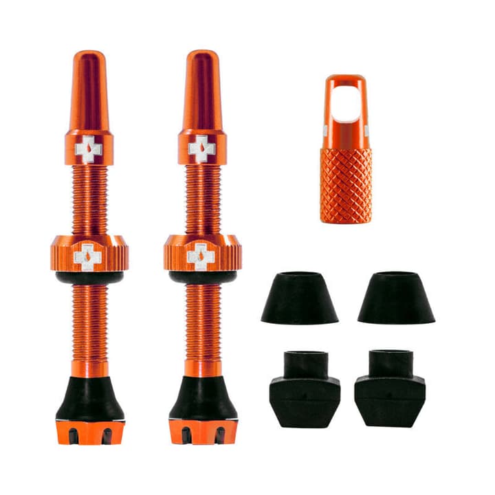 MucOff V2 Tubeless Ventil Kit 44mm Ventile orange von MucOff