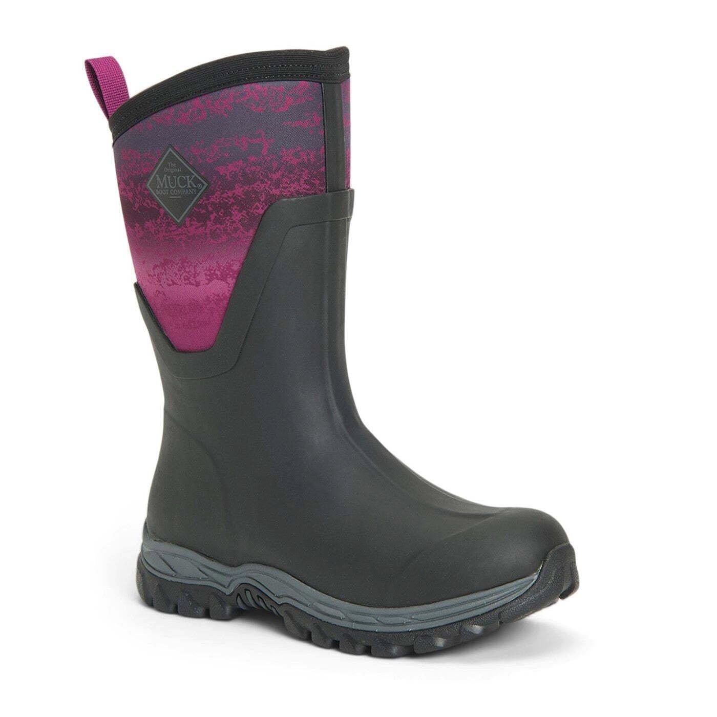 Arctic Sport Mid Gummistielfel Damen Schwarz Bedruckt 37 von Muck Boots