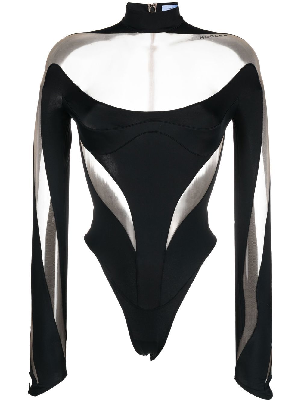 Mugler Illusion tulle-insert bodysuit - Black von Mugler