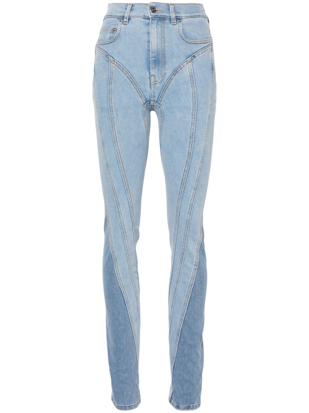 Mugler Spiral high-rise skinny jeans - Blue von Mugler