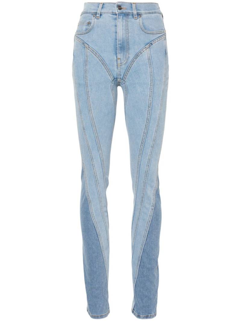 Mugler Spiral high-rise skinny jeans - Blue von Mugler