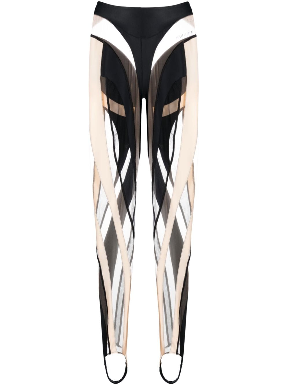 Mugler Spiral panelled leggings - Black von Mugler