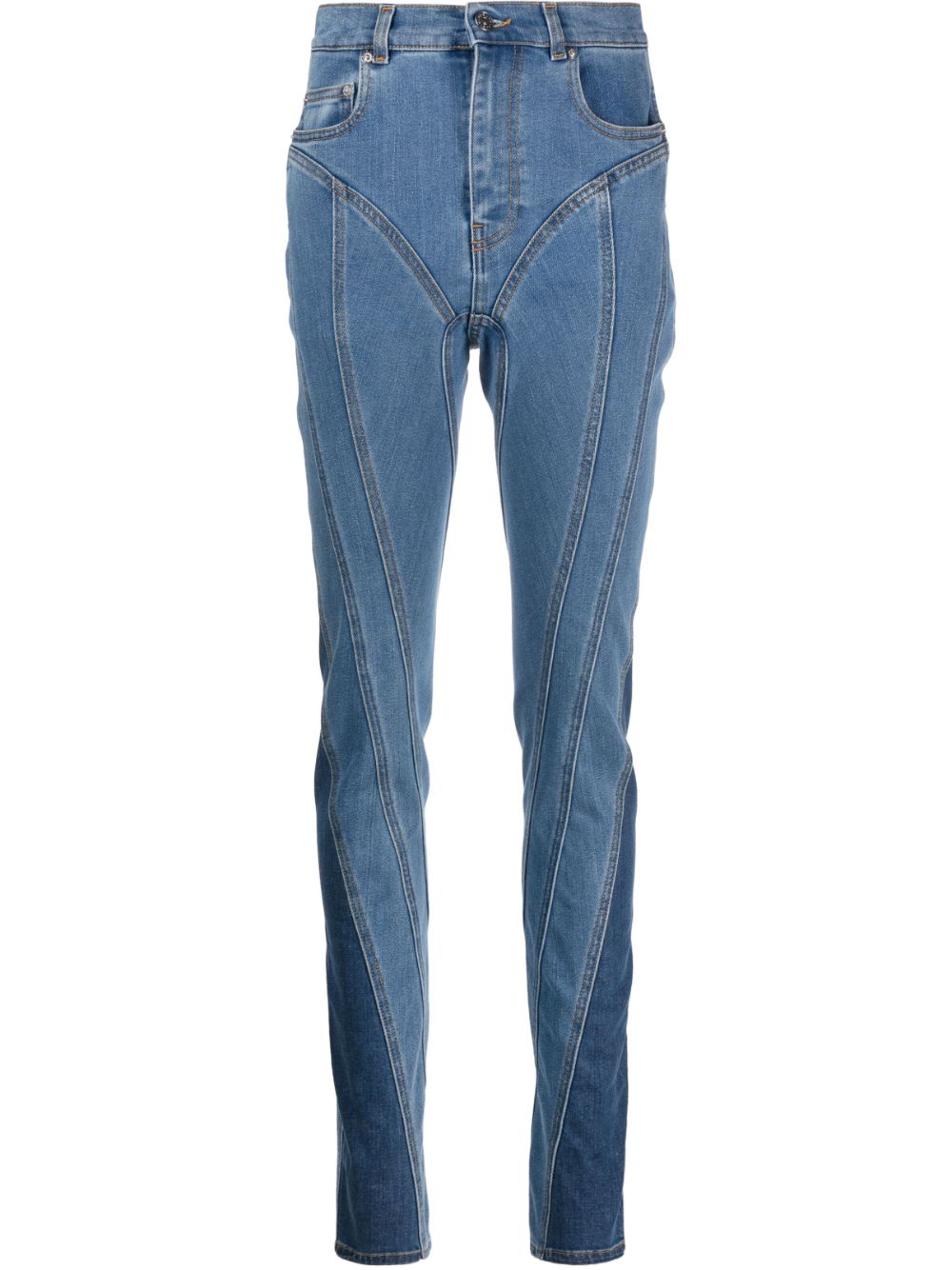 Mugler Spiral high-waisted skinny jeans - Blue von Mugler