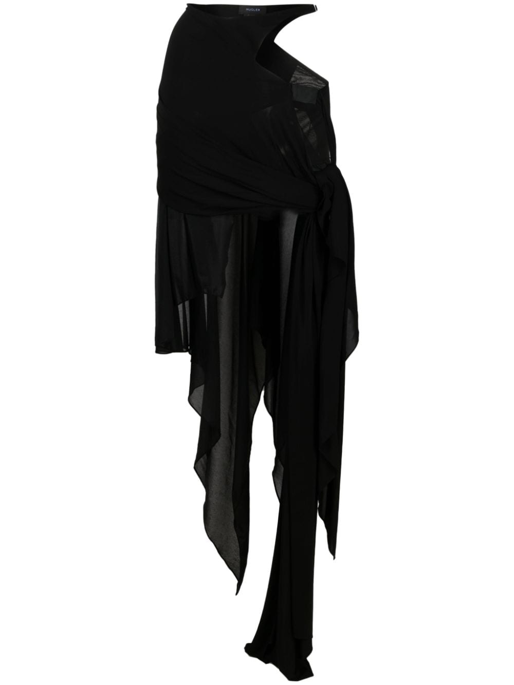 Mugler asymmetric draped miniskirt - Black von Mugler