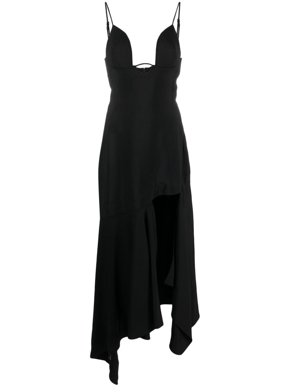 Mugler asymmetric sleeveless midi dress - Black von Mugler