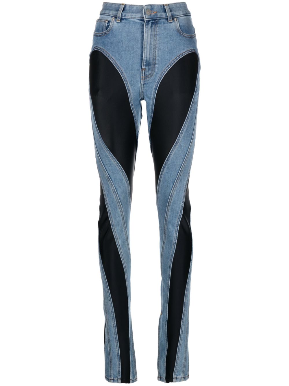 Mugler Spiral split-hem jeans - Blue von Mugler