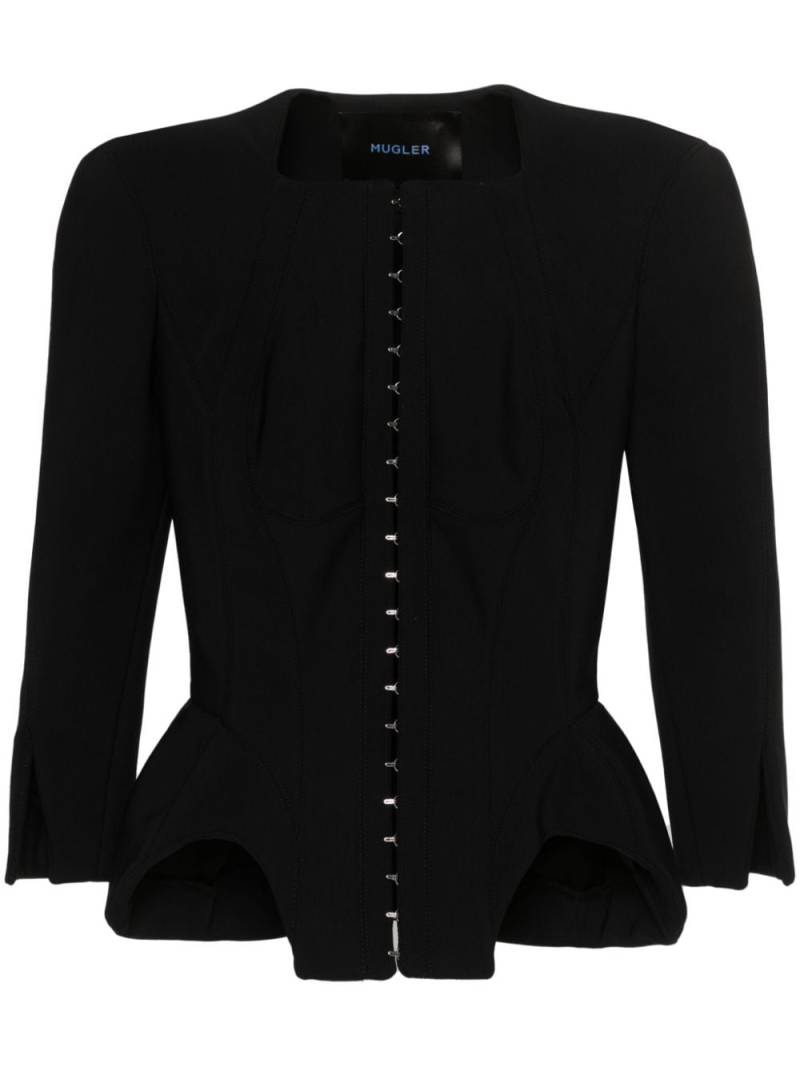 Mugler corset-design cropped jacket - Black von Mugler