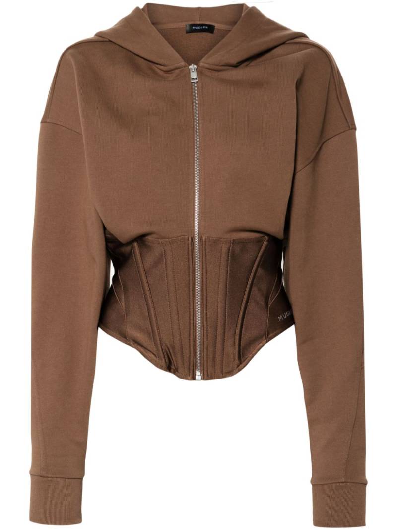 Mugler corset-waist hooded jacket - Brown von Mugler