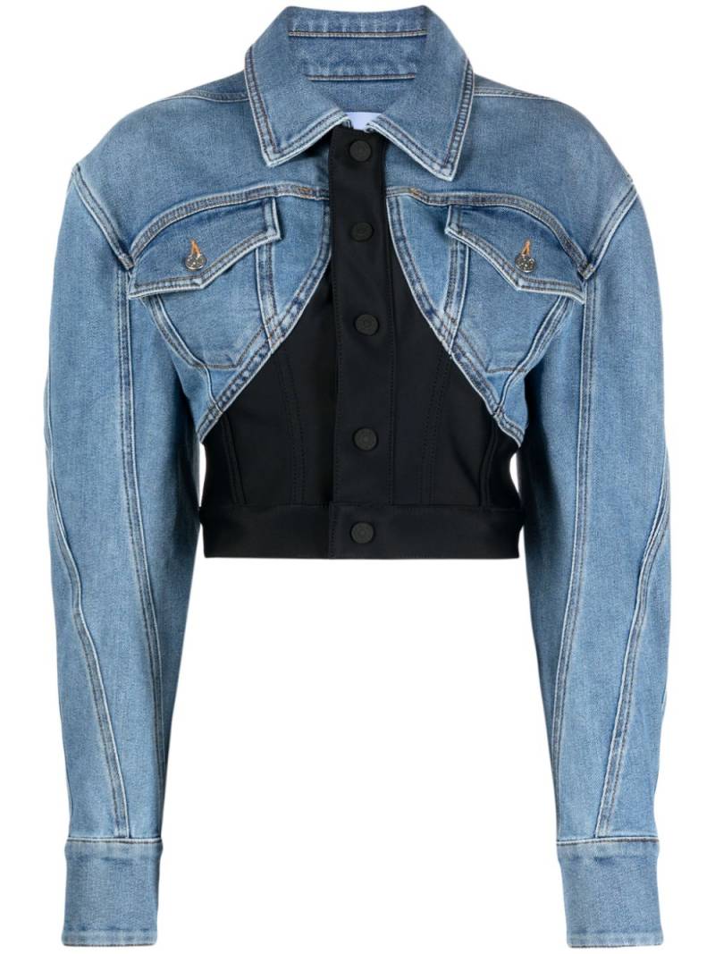 Mugler cropped denim jacket - Blue von Mugler