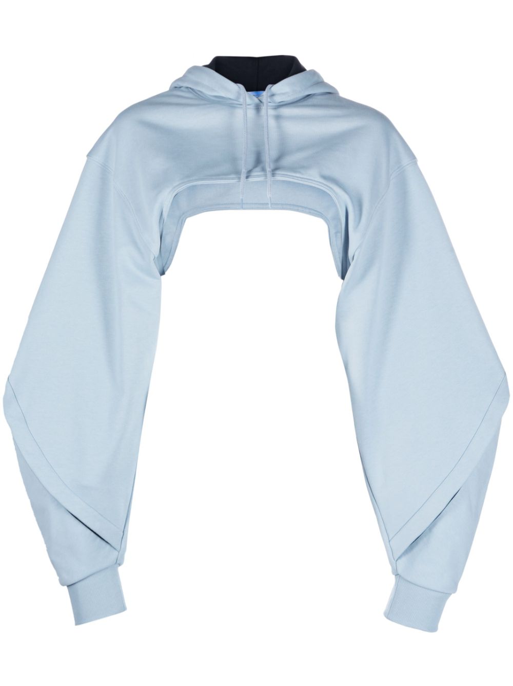 Mugler cropped fleece hoodie - Blue von Mugler