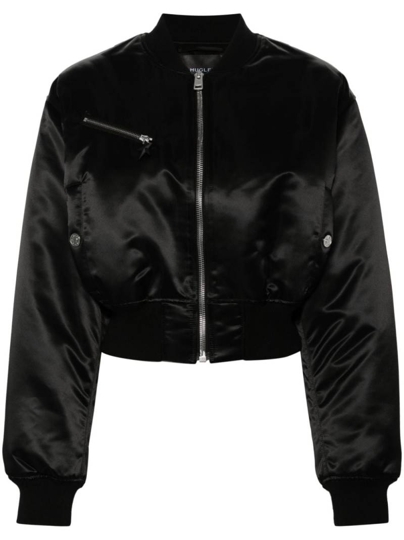 Mugler cropped padded bomber jacket - Black von Mugler