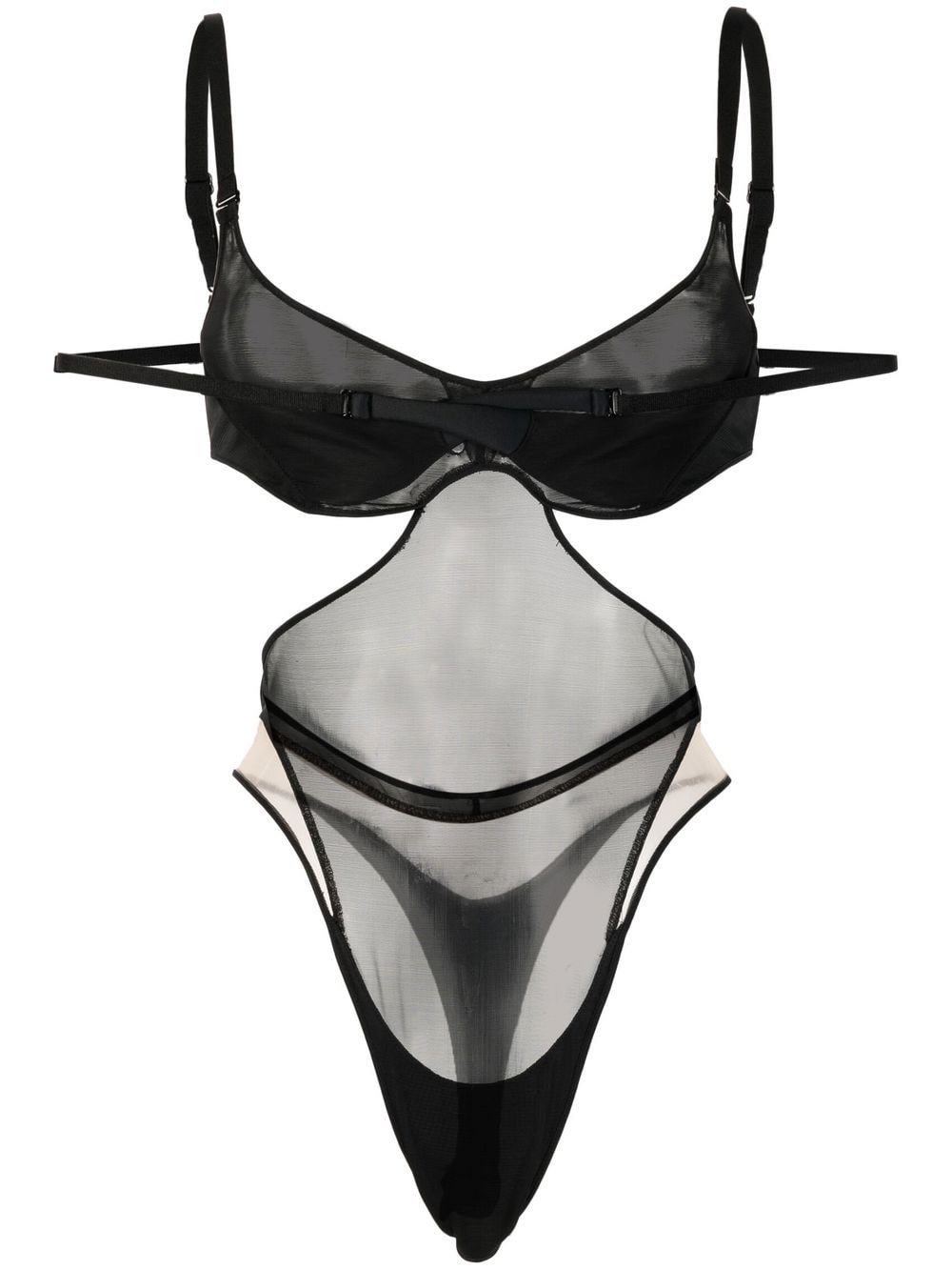 Mugler cut-out bodysuit - Black von Mugler