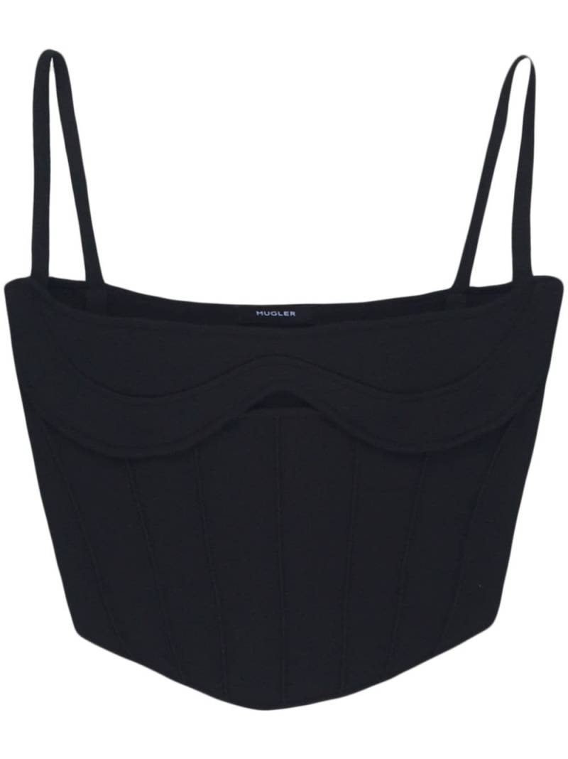 Mugler cut-out cropped corset top - Black von Mugler