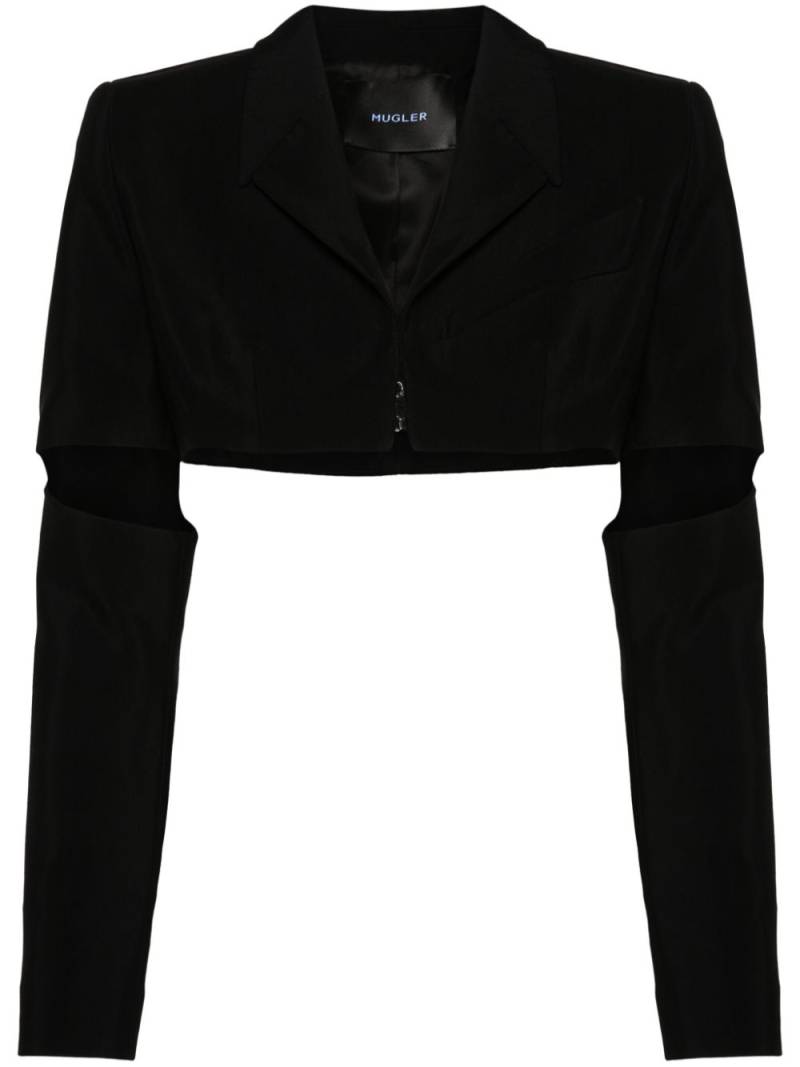 Mugler cut-out cropped jacket - Black von Mugler