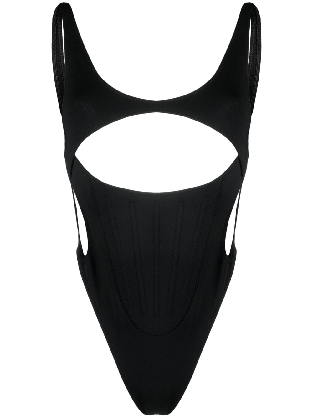 Mugler cut-out scoop-neck body - Black von Mugler