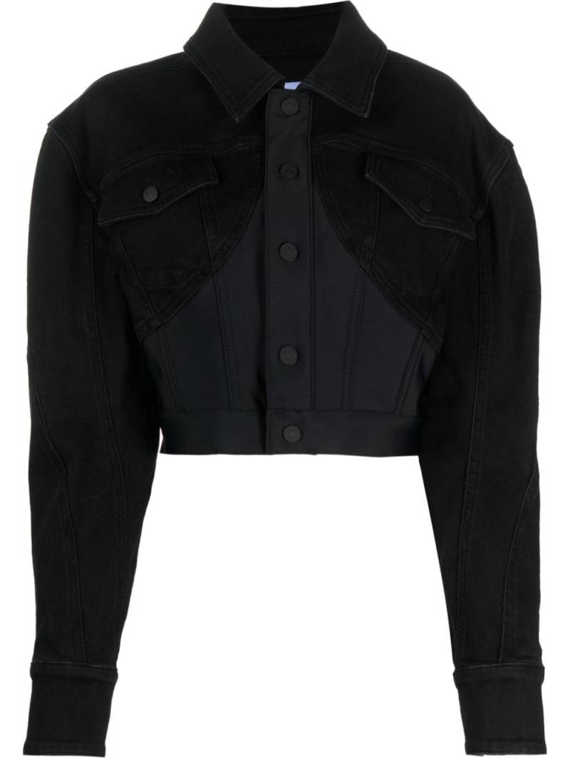 Mugler denim cropped jacket - Black von Mugler