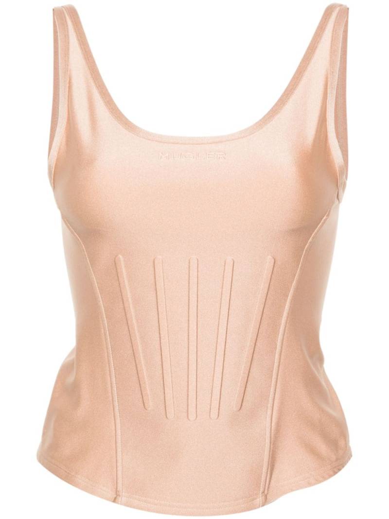 Mugler satin corset top - Neutrals von Mugler