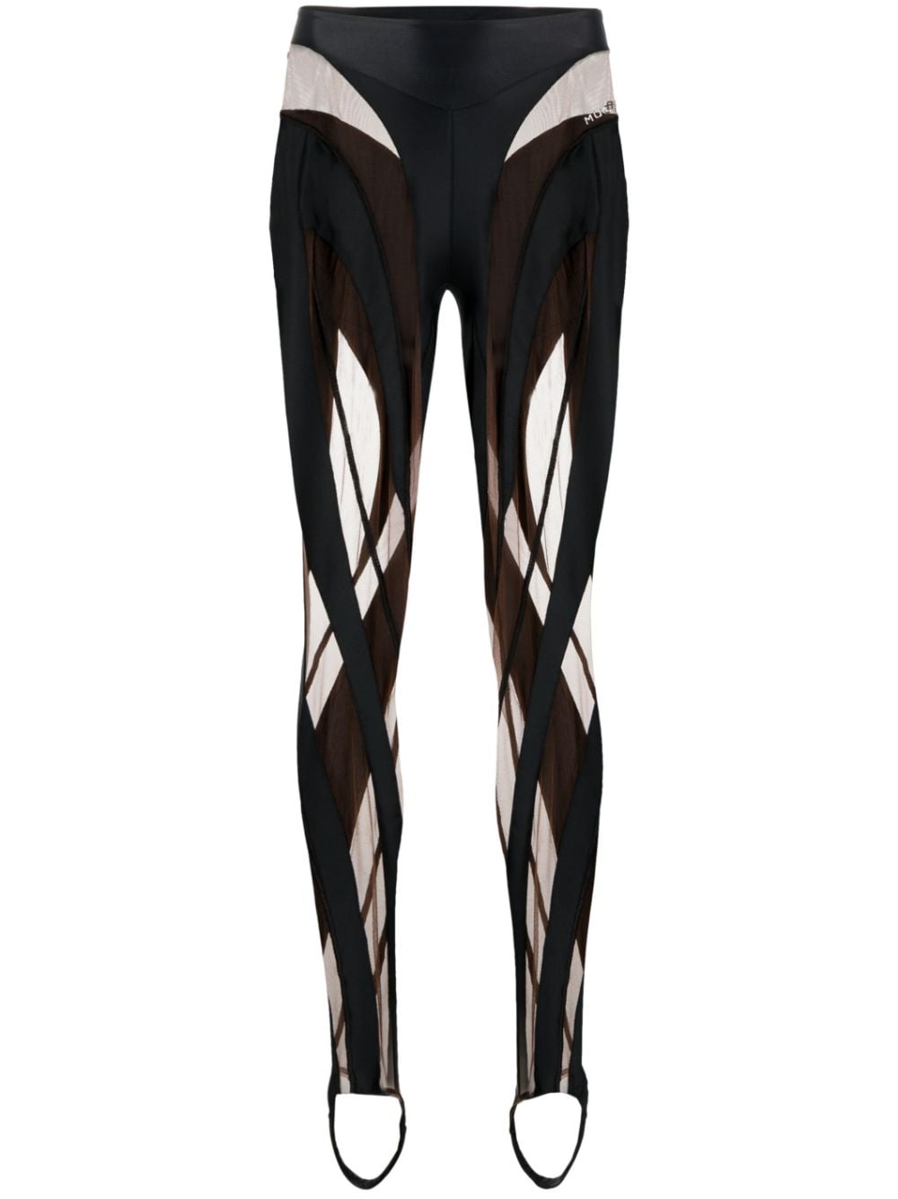 Mugler high-waisted multi-panel leggings - Black von Mugler
