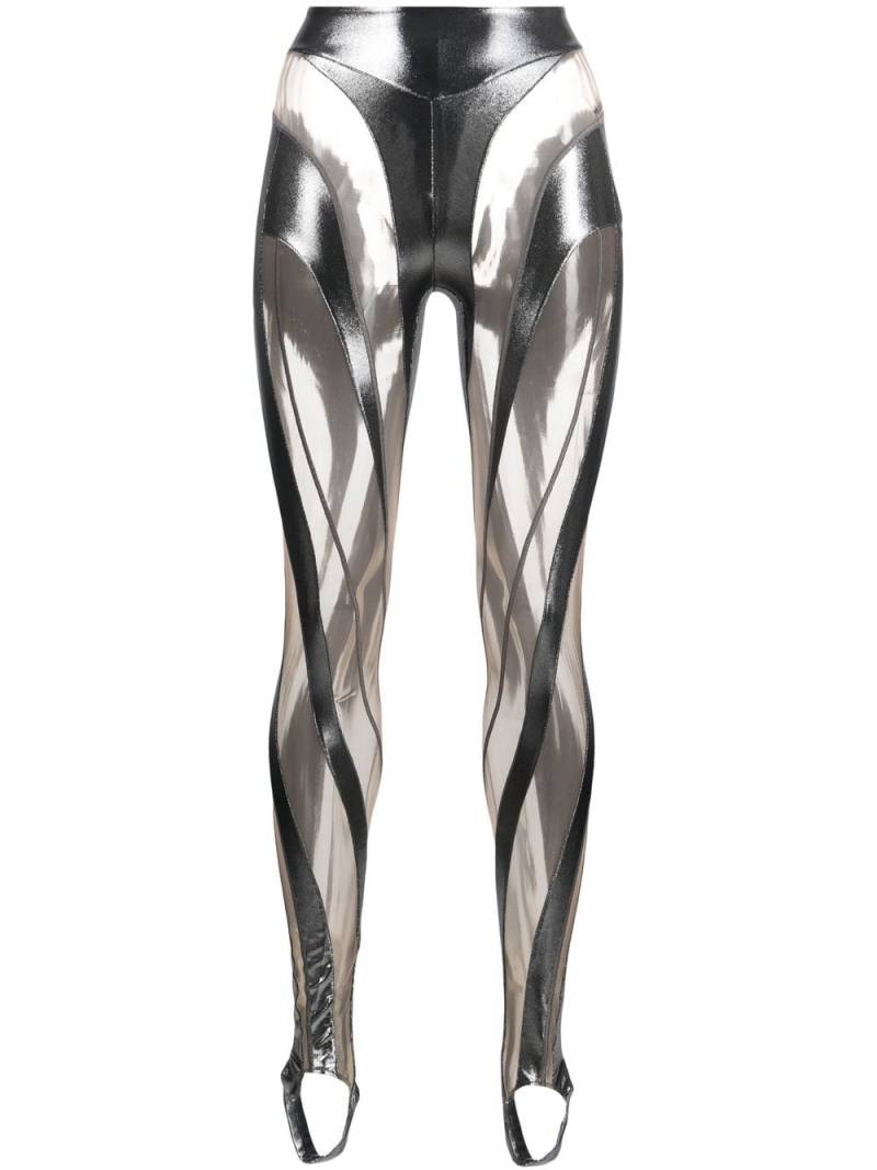 Mugler Illusion spiral leggings - Silver von Mugler